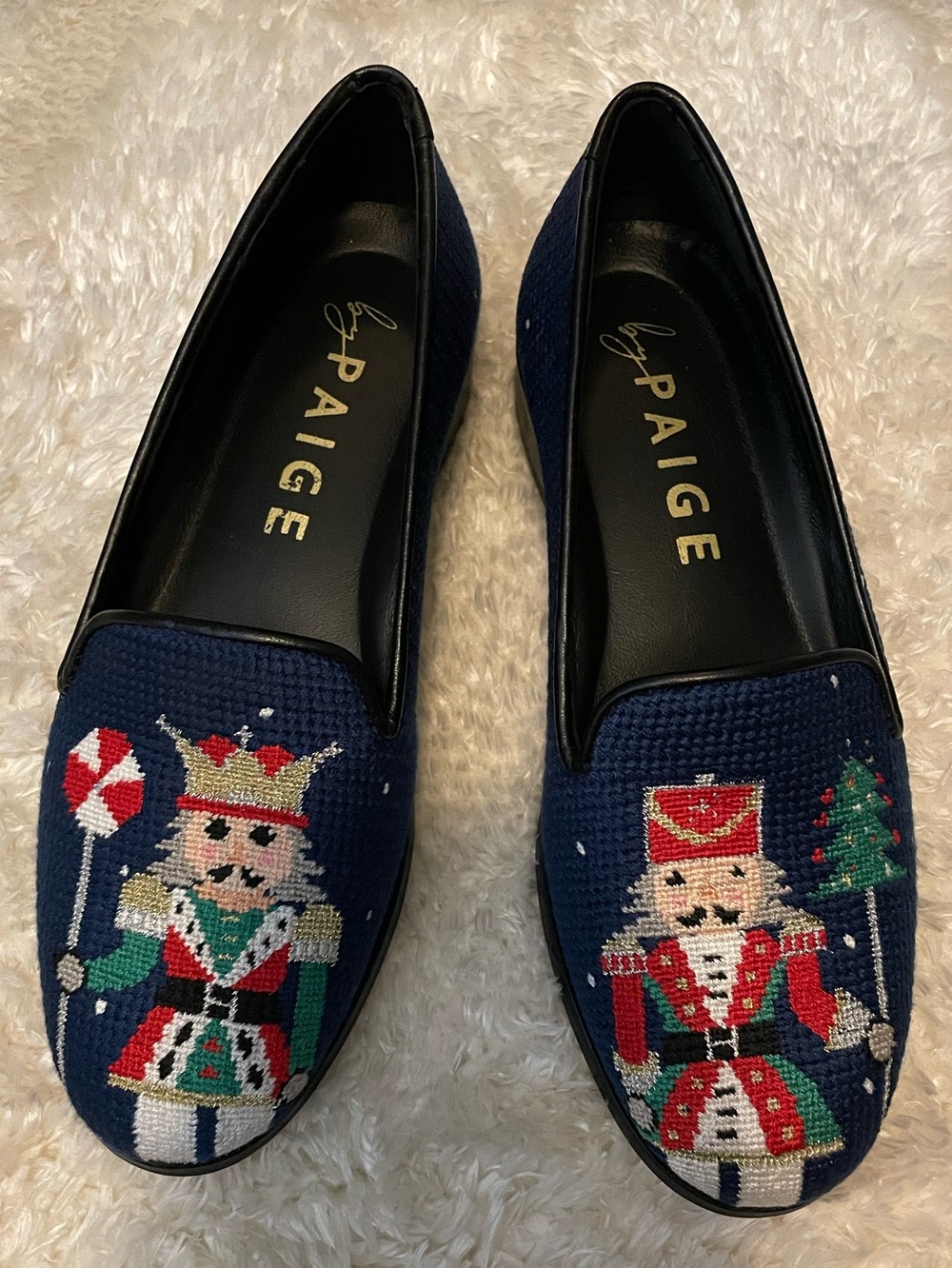 By Paige Nutcracker Christmas Slipper Shoe Spain Holiday Ballet 7US Leather
